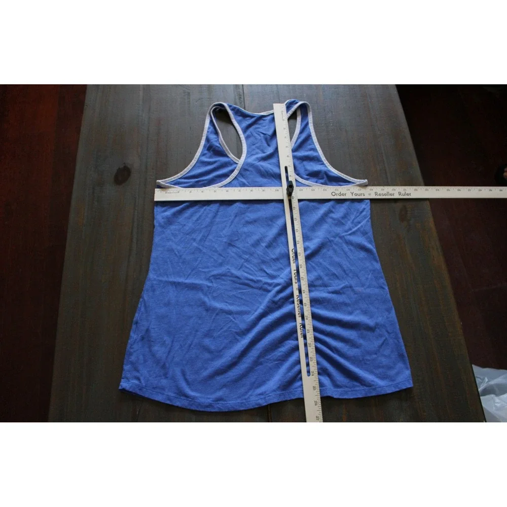 The North Face Mens Blue Graphic Racerback Tank Top Slim Fit Large L